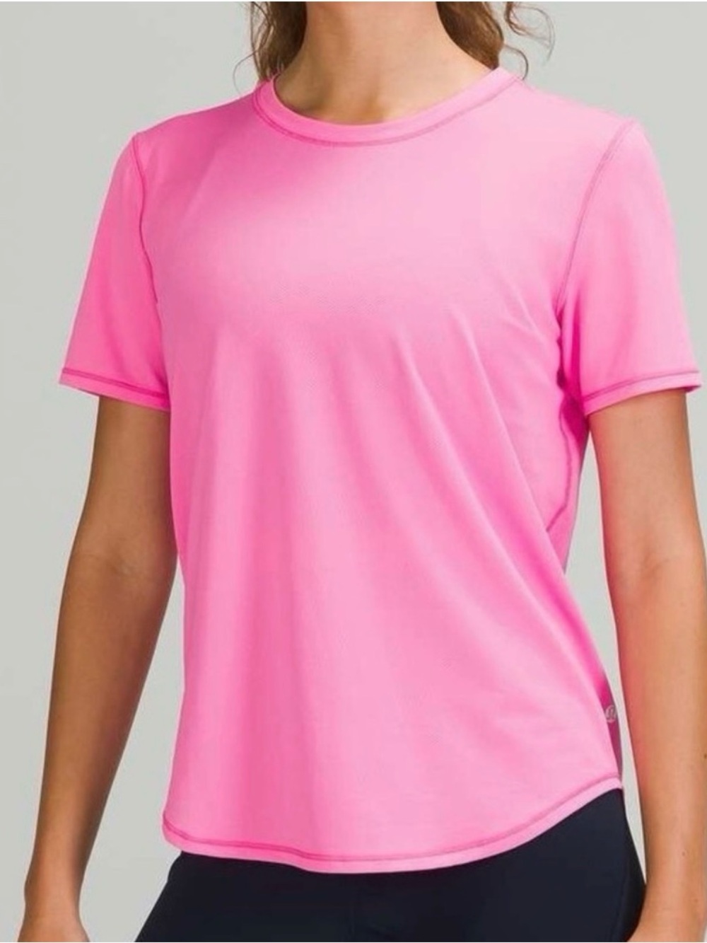 lululemon athletica Pow Pink High Neck Runners Tee